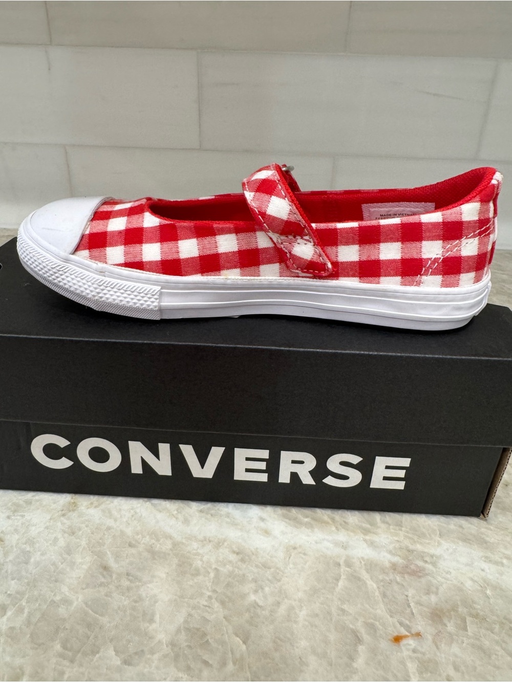 Red Converse Mary Jane Girls Shoes - Picture 5 of 6